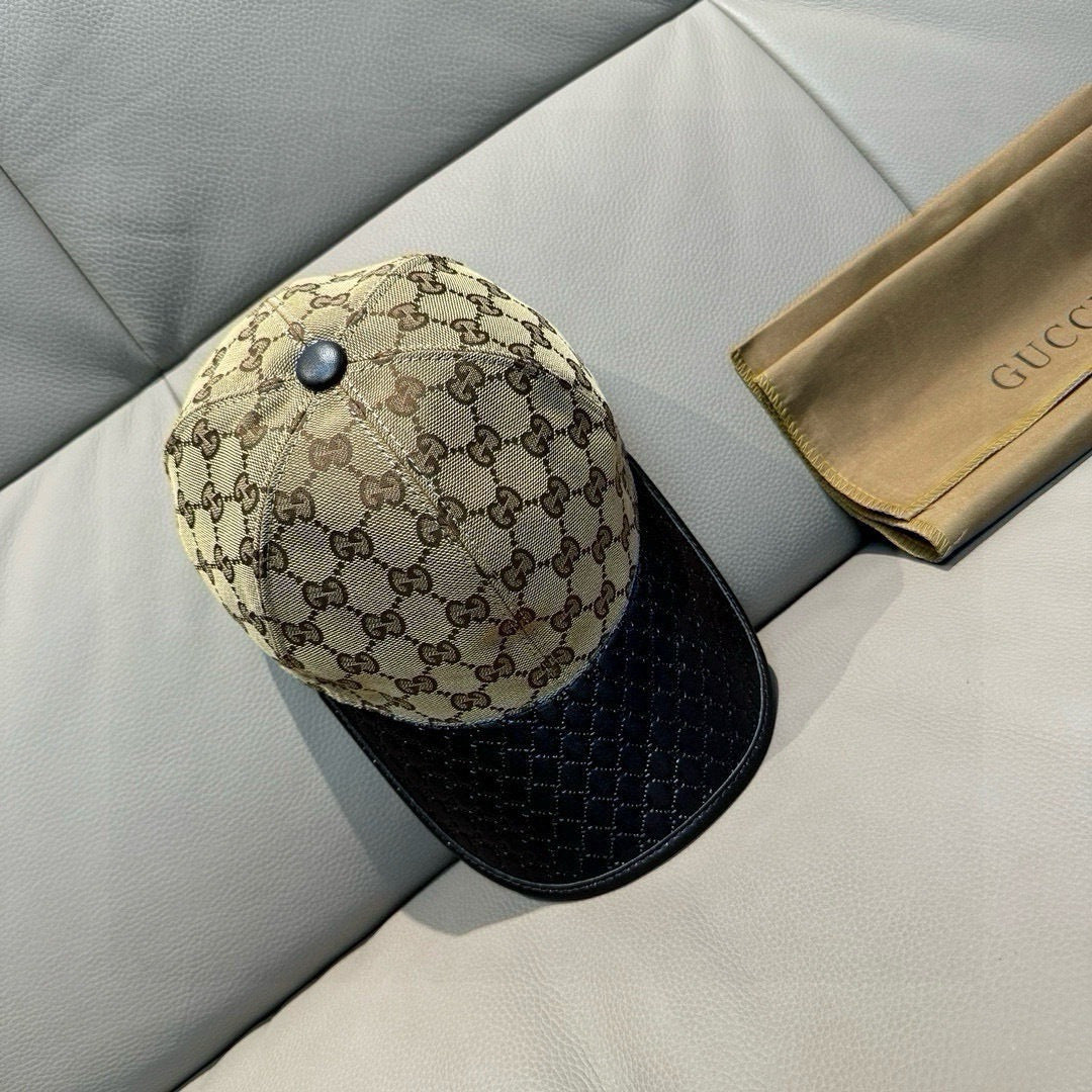 Leather Brim Baseball Cap(Adjustable Fit)-1